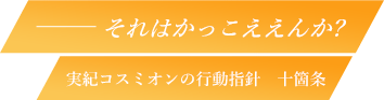 それはかっこええんか?実紀コスミオンの行動指針　十箇条